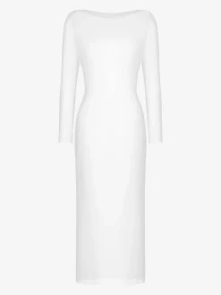 Long Sleeve Sheer Mesh Maxi Cover-Up