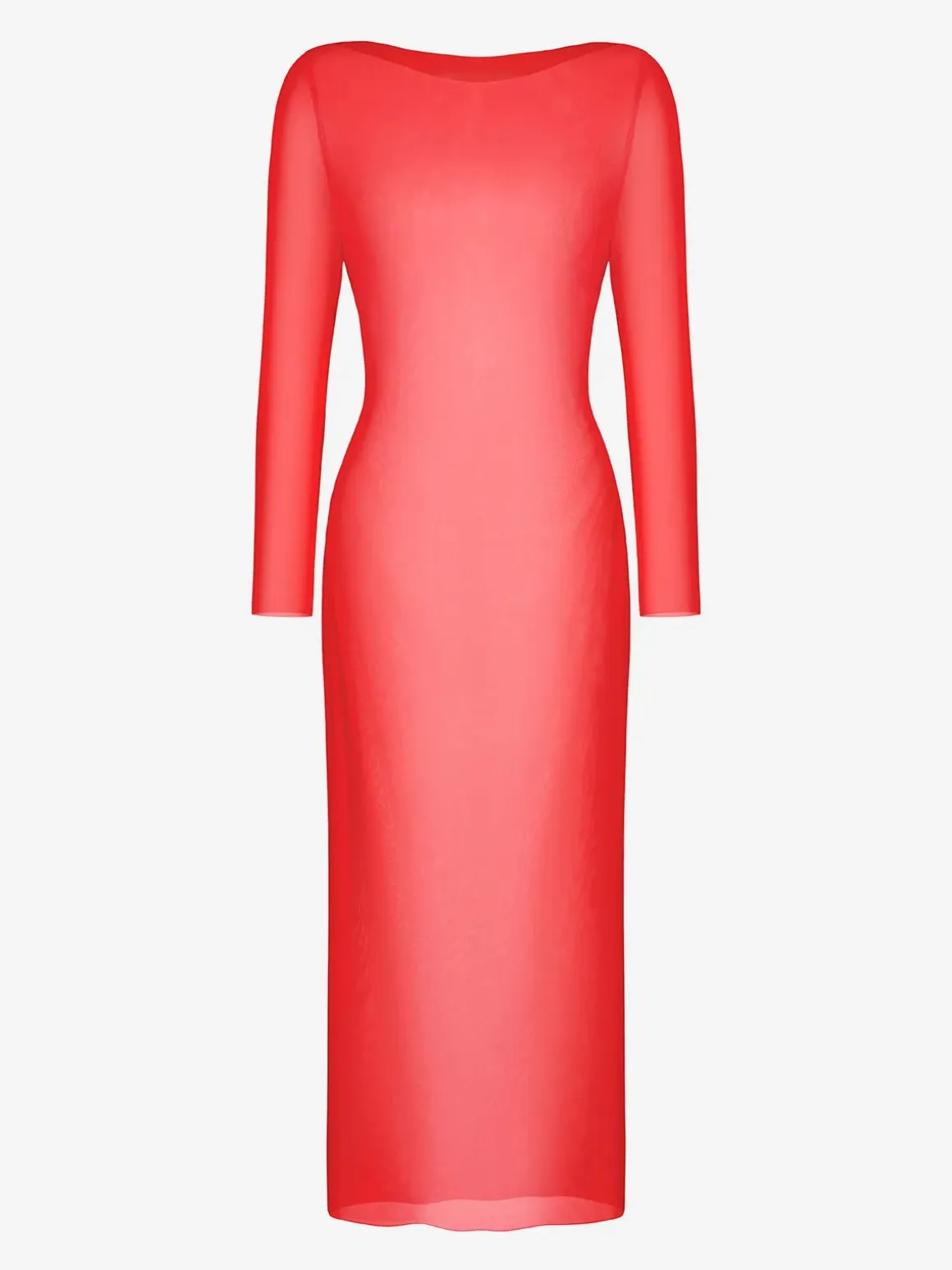 Long Sleeve Sheer Mesh Maxi Cover-Up
