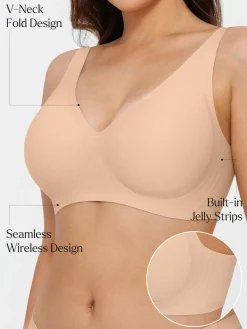Seamless Wireless Jelly Comfort Plunge Bra