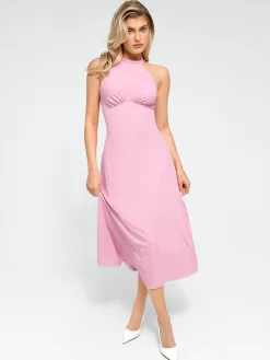 Shapewear Built-In Tummy Control A-Line Midi Dresses
