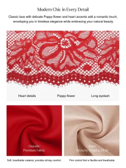 Shapewear Deep V-Neck Sculpting Lace Inset Bodysuit