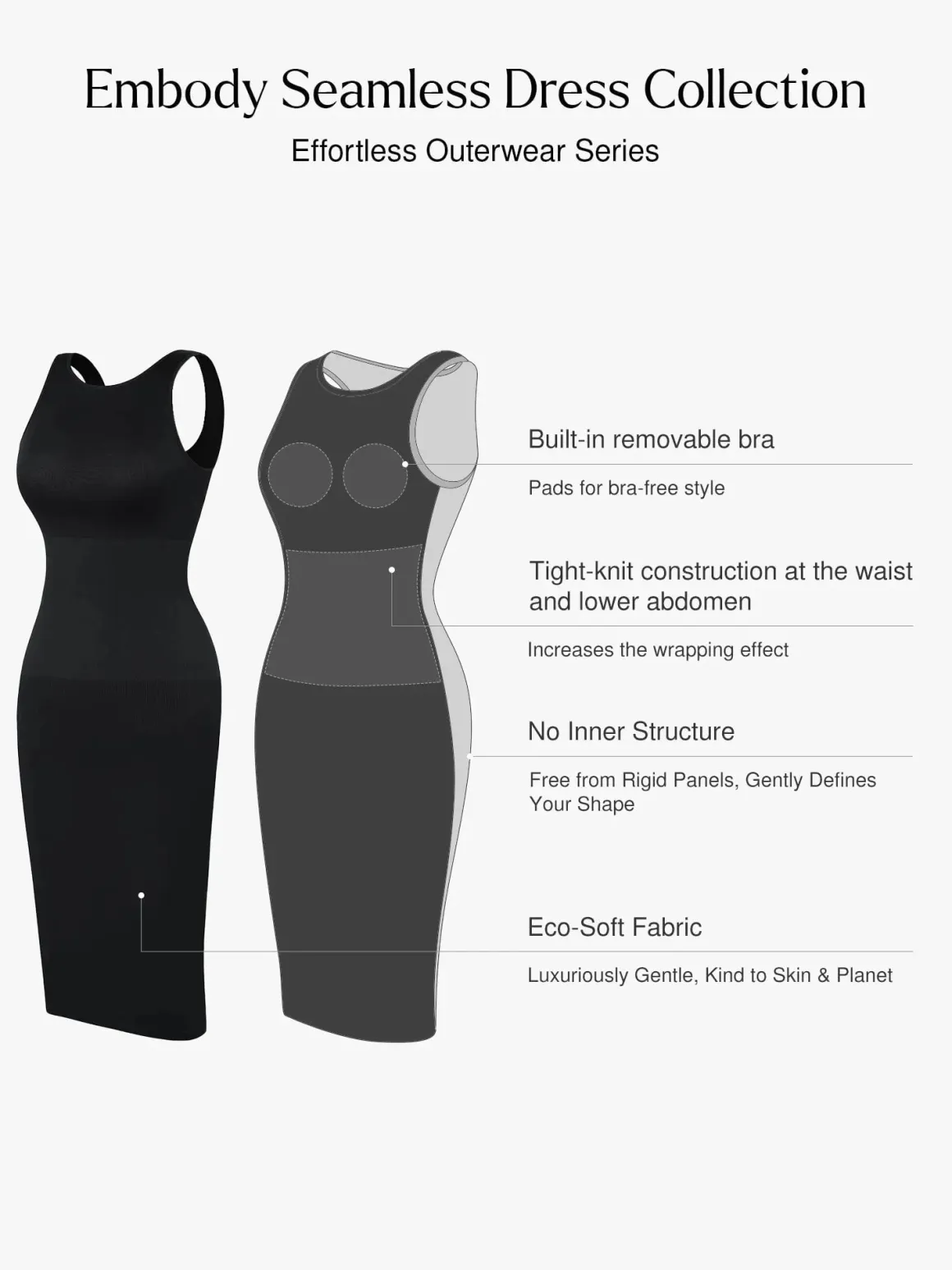 Shapewear Eco-Friendly Off Shoulder Seamless Dress