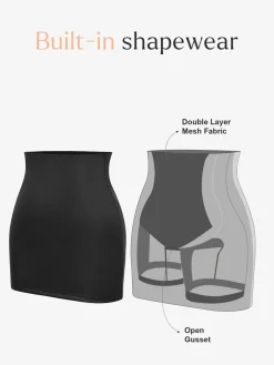 Shapewear Faux Leather Hourglass Cutout Corset Bodysuit Butt Lifting Skirt Set
