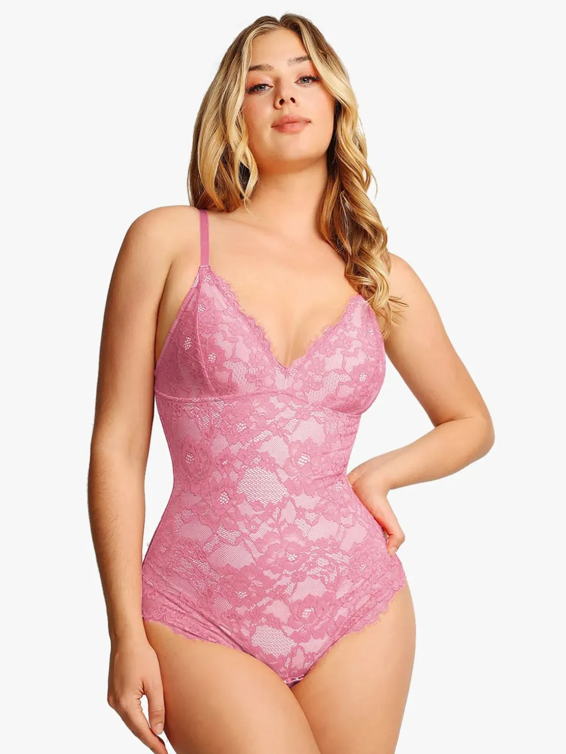 Shapewear Firm Control Smoothing Full Lace Thong Bodysuit
