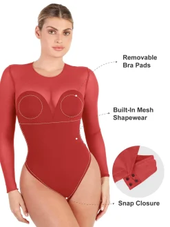 Shapewear Illusion Mesh Slimming Thong Bodysuits