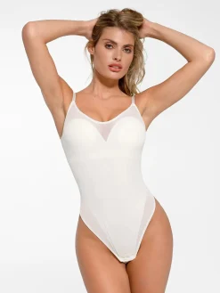 Shapewear Illusion Mesh Slimming Thong Bodysuits