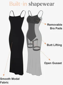 Shapewear Modal Dress Sheer Mesh Cover-Up Set