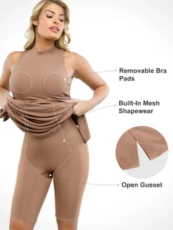 Shapewear Modal Sleeveless Mock Neck Slimming Maxi Dress