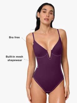 Shapewear Plunging V Slimming One-Piece Swimsuit