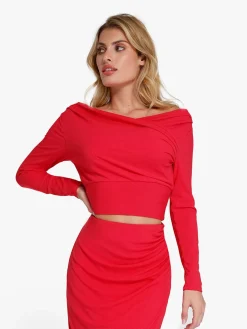 Shapewear Rib Modal Off-the-Shoulder Top Sculpting Skirt Set
