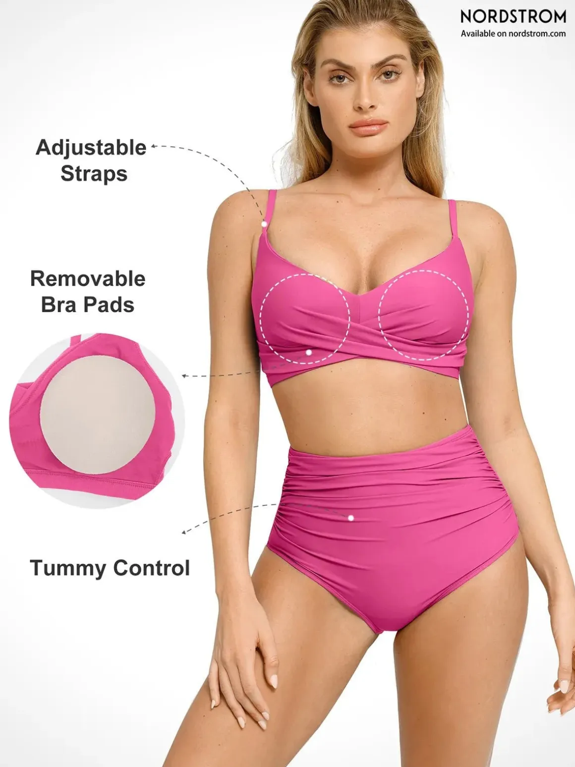 Shapewear Ruched Sculpting Bikini Top and Bottom Set