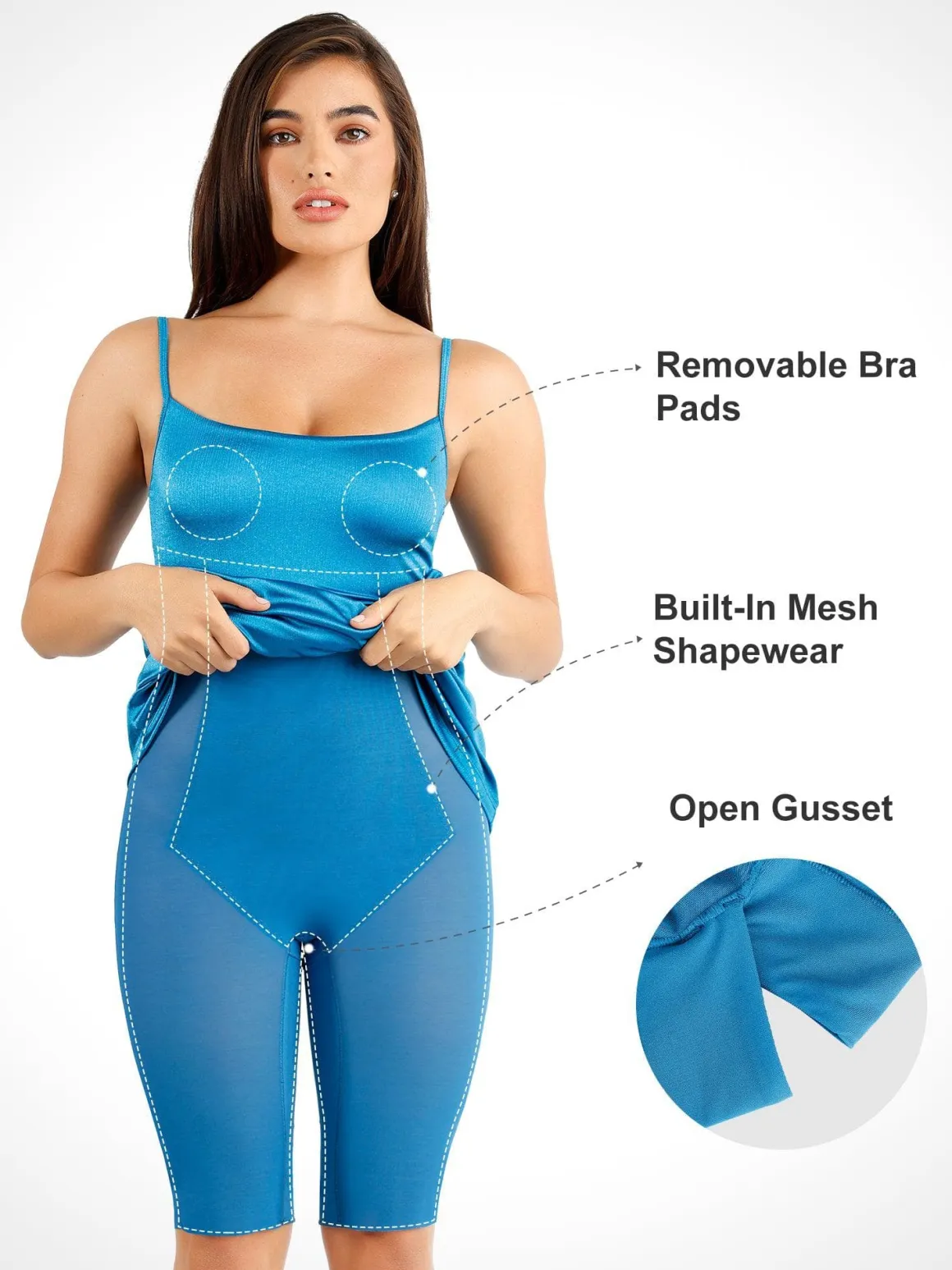 Shapewear Shine Slimming Tummy Control Maxi Slip Dress