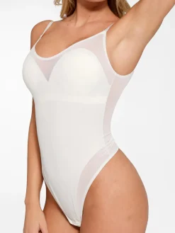 Shapewear Slimming Illusion Mesh Camisole Bodysuit