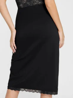 Shapewear Slimming Lace Trim Midi Wrap Skirt