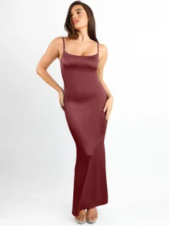 Shapewear Solid Shine Slimming Maxi Dresses or Bodysuit